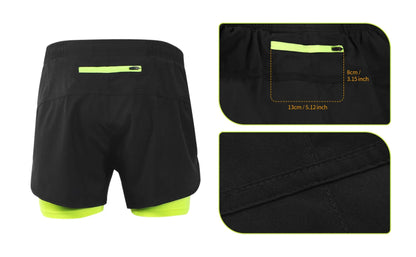 Men's Running Shorts Outdoor Sports Training Exercise Jogging Gym Fitness 2 in 1