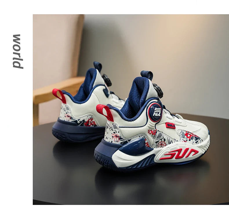 Children‘s Basketball Shoes Non-slip Breathable Basketball Training Sneakers Leather Boys Girls Athletic Shoes Kids Running Shoe