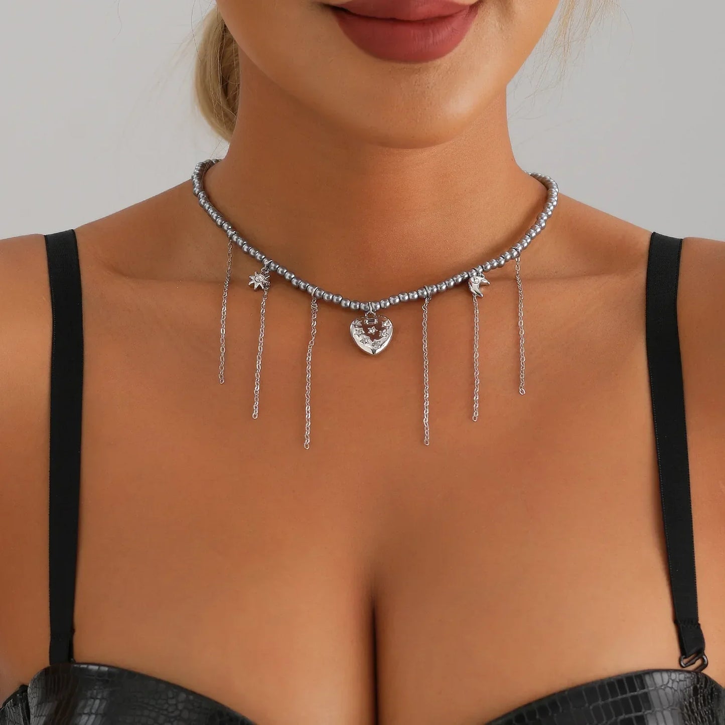 Versatile Beaded Tassels Necklace Adjustable Length Neckchain for Party Wear Fashion Jewelry Accessories Gift