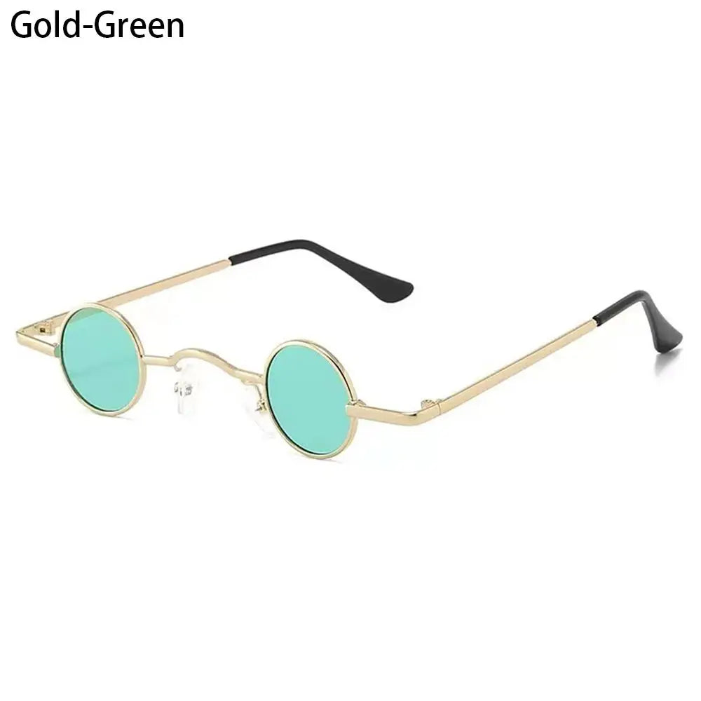 Small Round Rock Punk Sunglasses for Women Men Ultra Metal Frame Hip Hop Sun Glasses Candy Color Fashion Shades Driving Eyewear