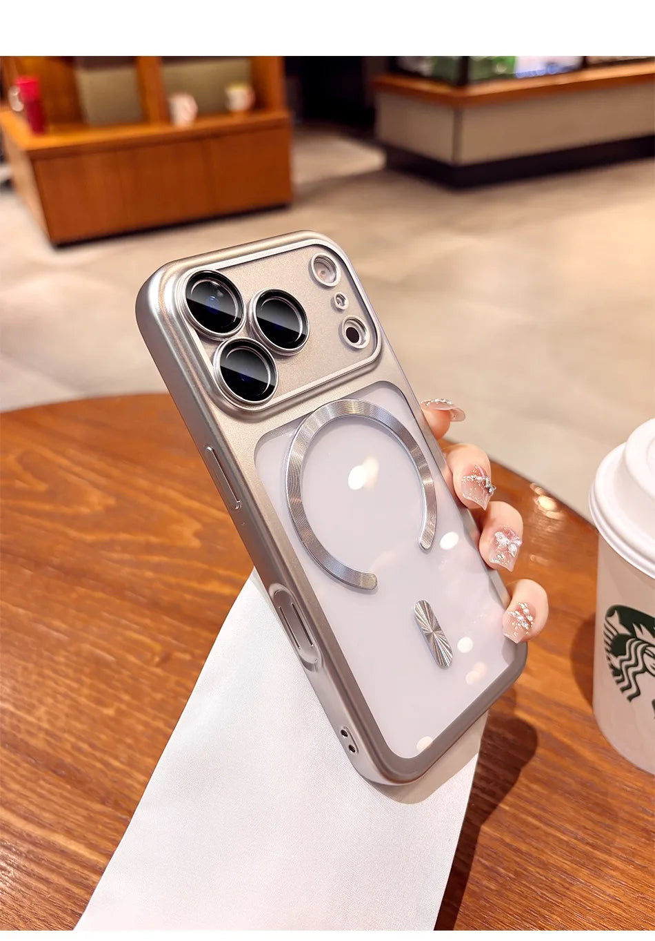 for iPhone17 Luxury Transparent Plating for Magsafe Case for iPhone 17 Pro Max 17Pro Air Original Soft TPU Lens Protector Cover