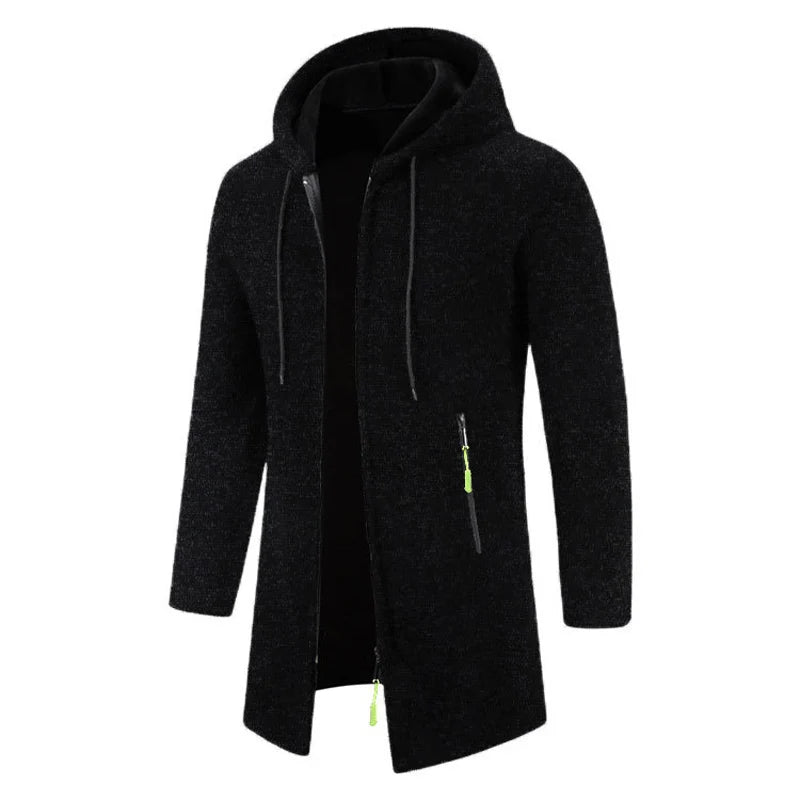 Men's Hoodies SpringAutumn CasualSolid Hooded Zip-Up Sweatshirts LongSleeve Knit Hoodie Men Sweatshirt Streetwear Hoody Cardigan