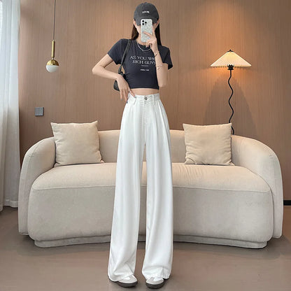 Women's New Tencel Thin Section Jeans Wide-Leg Pants
