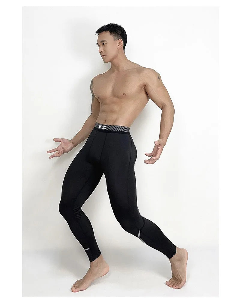 Men Sports Compression Tight Leggings Muscle Training Workout Bottoms Trousers Jogging Dry Yoga Pants Workout Tracksuit