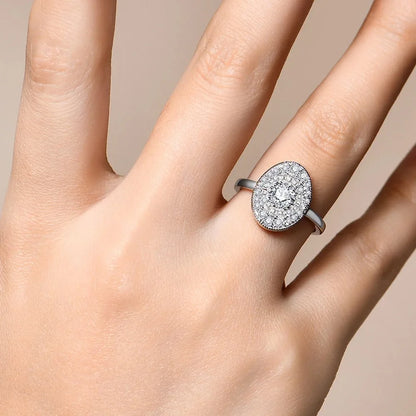 Full Moissanite Ring for Women Soild S925 Silver Round Cut Lab Diamond Engagement Fine Jewelry Gifts With Certificed