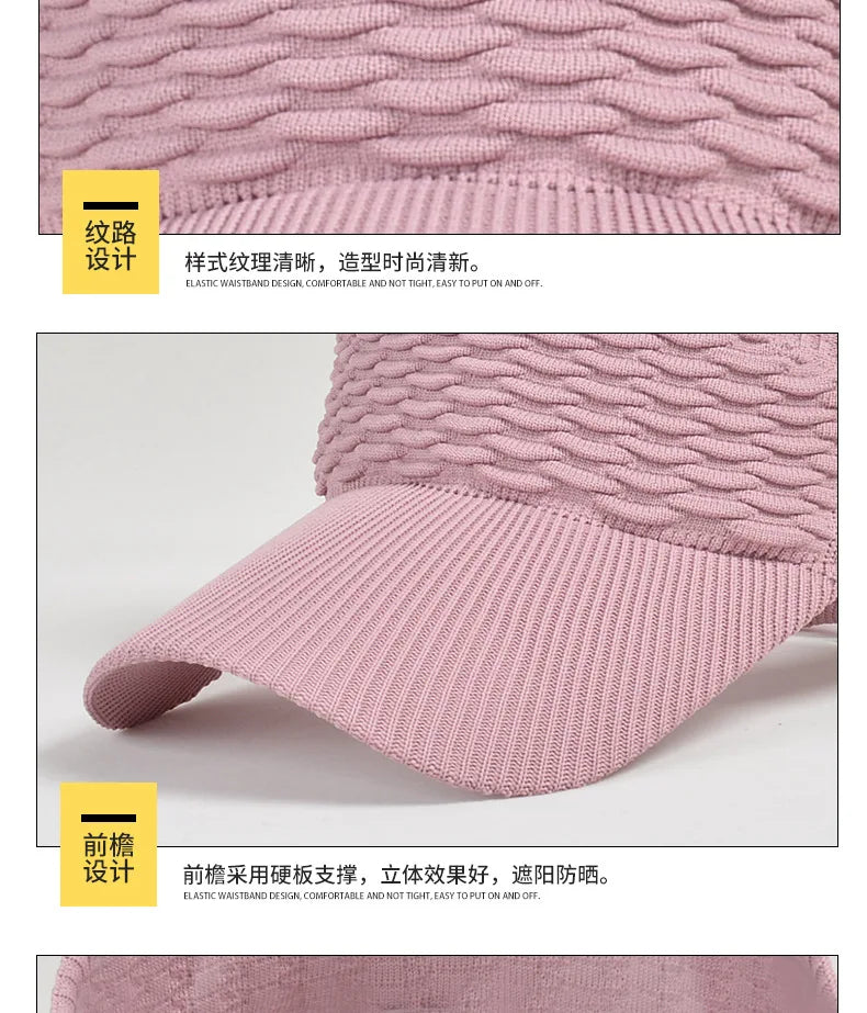 Anti-UV Sun Hats Breathable Adjustable Empty Top Visor Caps for Men