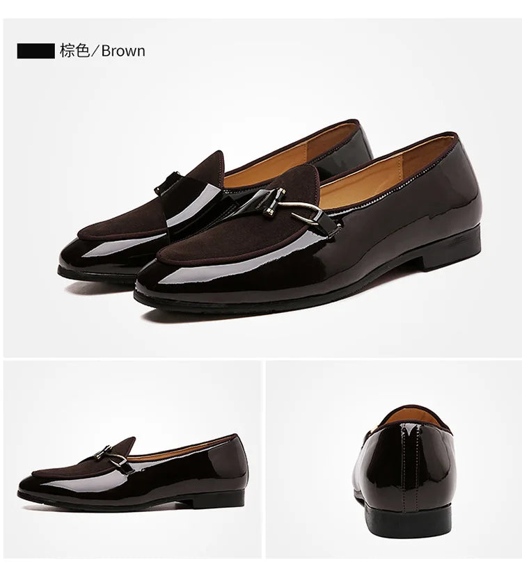 Men's Casual Leather Shoes Buckle Trendy Party Wedding Shoe Mens Comfortable Driving Flats Men Moccasins Loafers EUR Sizes 38-48