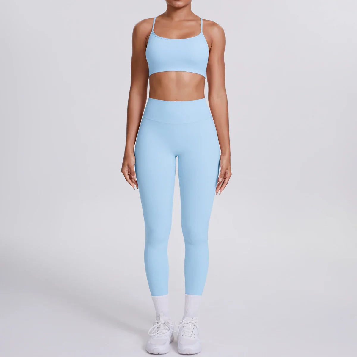 Yoga Suit Sports Set Gym Seamless High Impact Sports Bra Women's High Waist and Hips Tight Peach Buttocks Pants Womens Sportswea