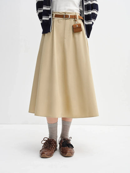 Women's Wide Waist High Waist A-line Skirt 2025 Autumn New Arrival Casual Workwear Style Skirt for Women 25DS83134