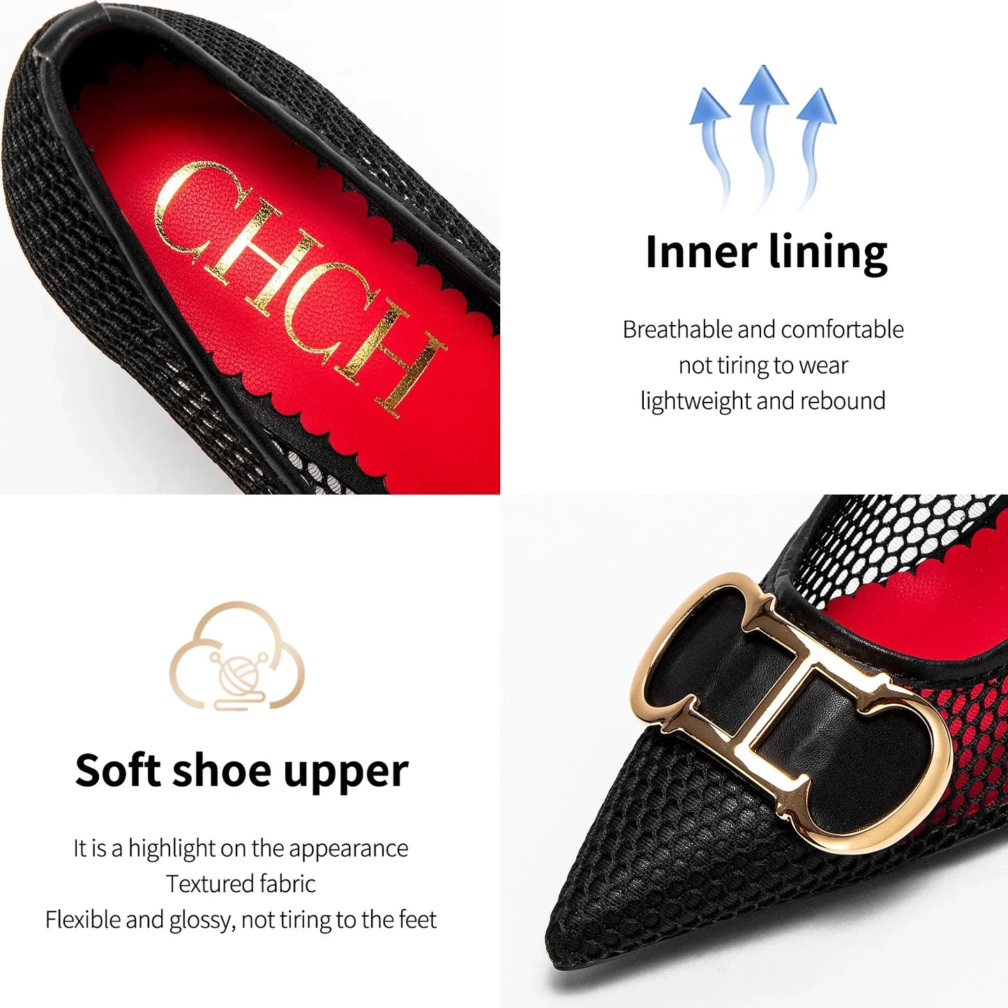 High Heels Red 2025 Spring New Hollow Business Women's Shoes 7cm Red Evening Shoes net