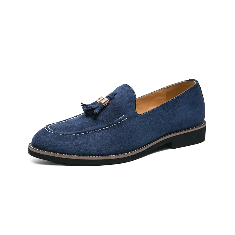Mocassins com Borla Versão Coreana Masculinos Tamanhos Grandes 37-47 Verdes Sapatos Masculinos de Couro Camurça da Moda Sapatos Sociais Sapatos Masculinos para Dirigir