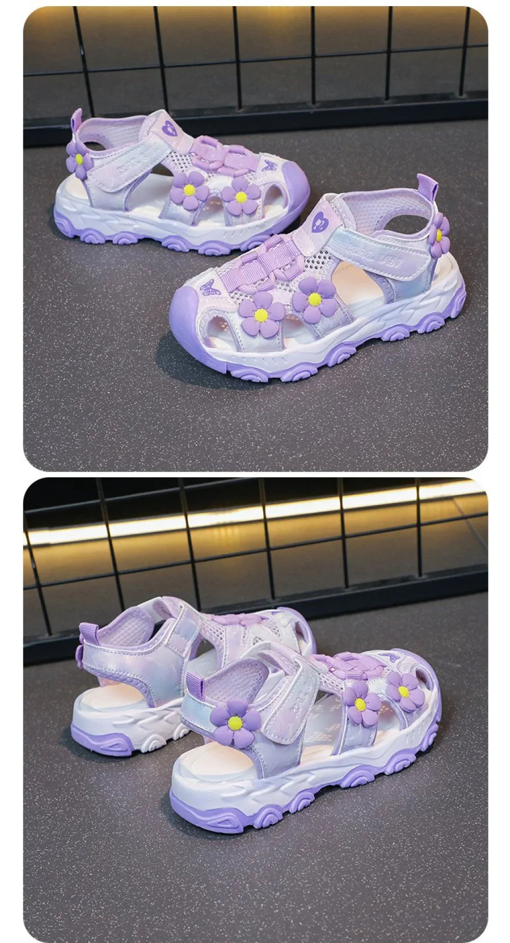 Summer Sport Sandals For Girls PU Leather Waterproof Beach Running Footwear For Children  Hollow Out Teenager Kid's Sneakers