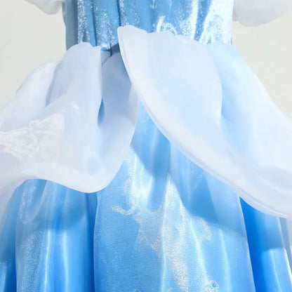 Cendrillon Inpired Princess Ball Gown Costume Play Purim Festival Dress Fairy Tale The Glass Slipper Role Play Apparel 3-10Yrs