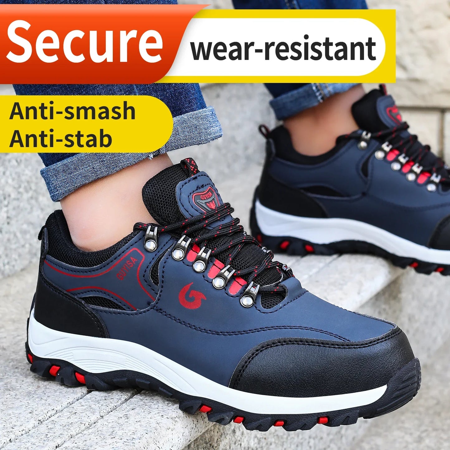 Men's work shoes hiking series for all four seasons with low top