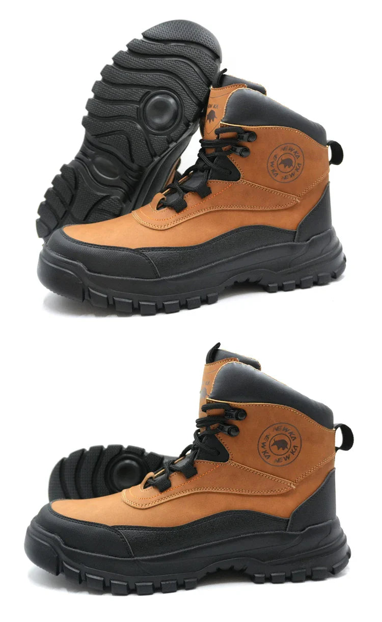 New fashion high-top anti-smashing and anti-puncture safety shoes steel toe toe wear-resistant work shoes men's protective shoes