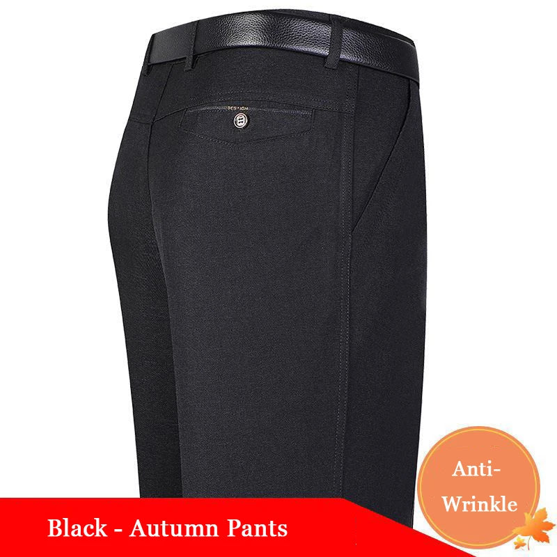 Mens Summer Autumn Grey Dress Pants Formal Business Classic Suit Pants Casual Dress Suit Office Work Slim Fit Male Trousers
