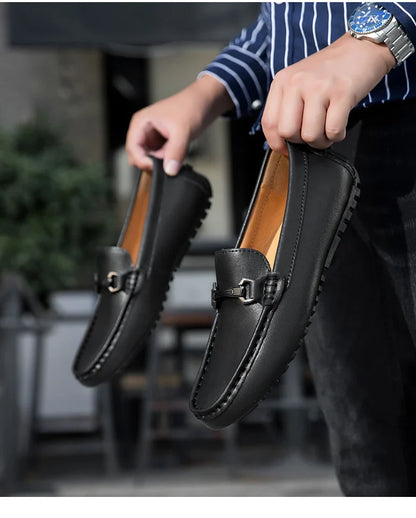 Genuine Leather Men Casual Shoes Luxury Brand Mens Loafers Moccasins Breathable Slip on Italian Driving Shoes Chaussure Homme