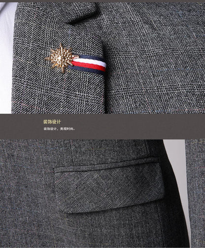 S-6XL Jacket Vest Pants Casual Plaid Retro Business Men's Suit 3Pcs or 2Pcs Set Groom Wedding Dress Blazer Waistcoat Trousers
