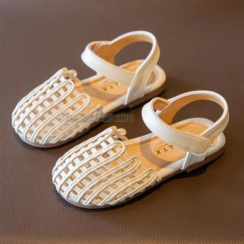 Girl Sandals Hollow Out Vacation Gladiator Style Outdoor Children Flat Toddler Fashion Summer Soft Kid Shoes