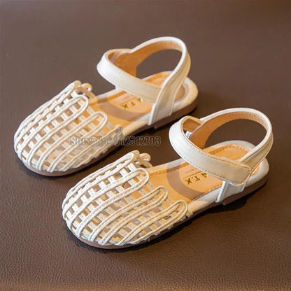 Girl Sandals Hollow Out Vacation Gladiator Style Outdoor Children Flat Toddler Fashion Summer Soft Kid Shoes