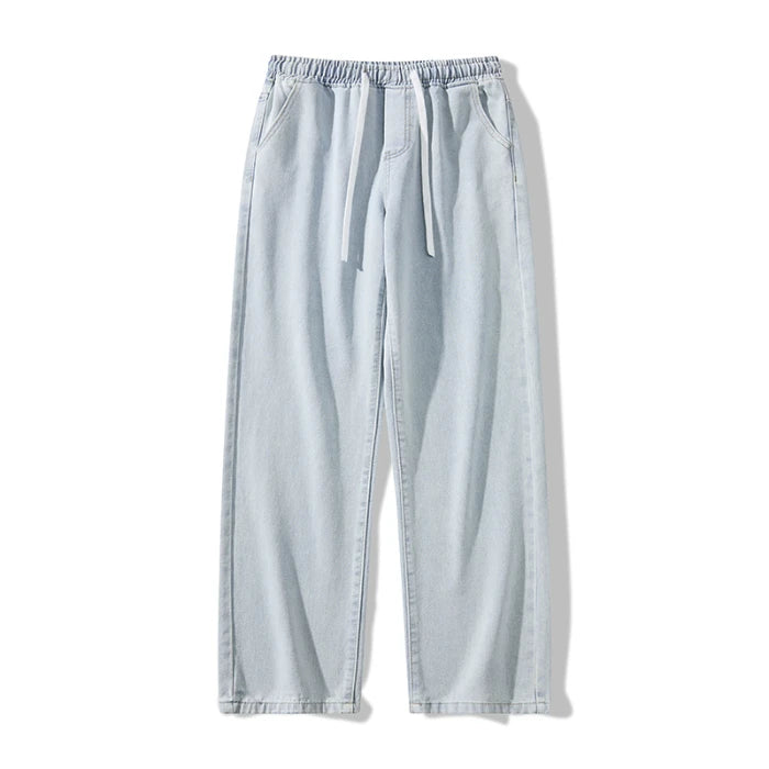 Calça Jeans Masculina Primavera Outono Tendência High Street Reta Perna Larga Roupas Masculinas Calça Jeans Corte Reto