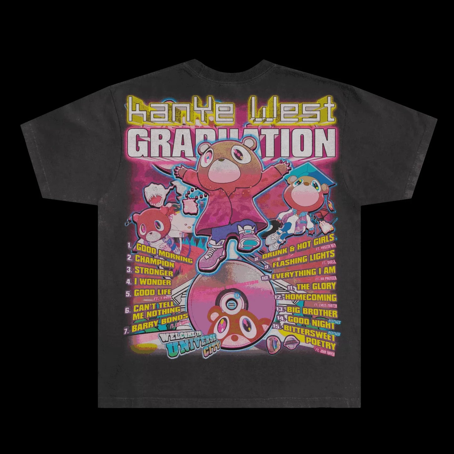 Parent-child Fashion Trend Cotton Short-sleeved Casual Loose T-shirt Super Street Wear Unisex Kanye West Graduation T-shirt