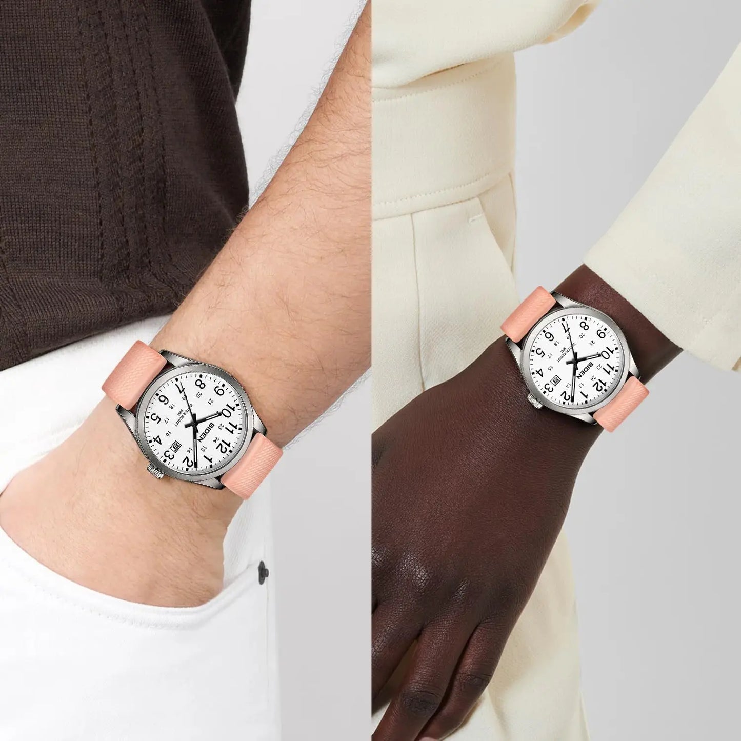 Men's Watch Simulated Quartz Sports Men's and Women's Watch 30 Waterproof Second Hand Luminous Easy to Read Dial