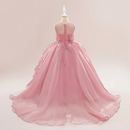 Summer Baptism Bridesmaids Girls Party Dress Elegant Tulle Wedding Princess Prom Dress For Girl Gala Birthday Christmas Vestidos