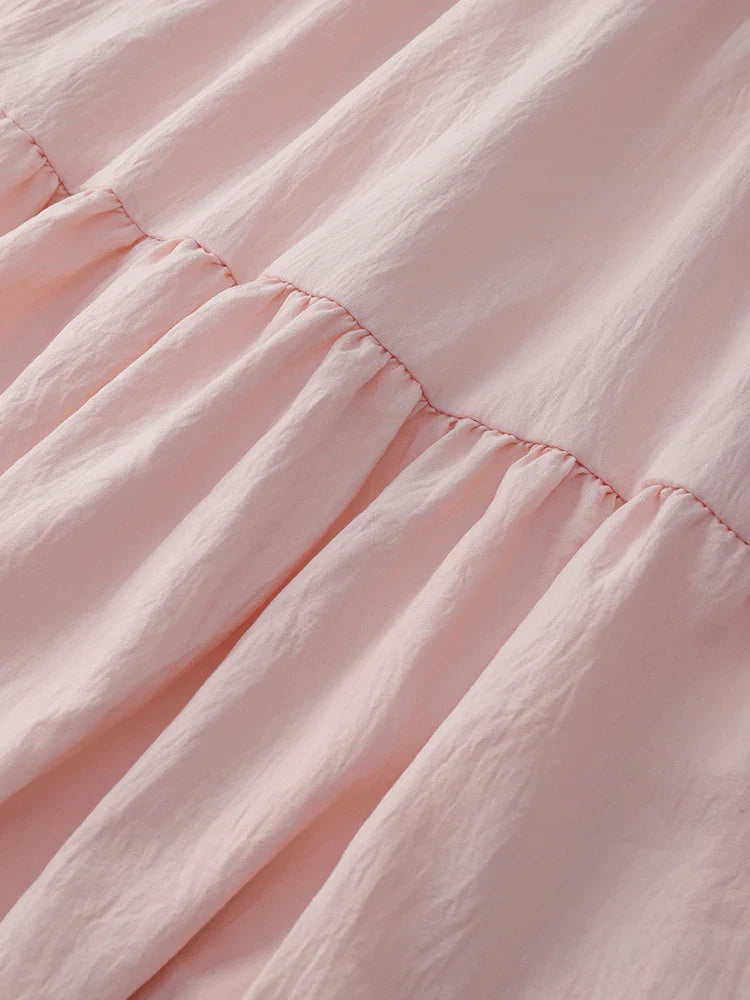 Women's Summer Effortless Chic Midi Skirt - Korean Flowy Big Hem Voluminous Ruffle Cake Skirt
