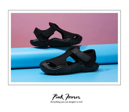 Kids Closed-Toe Sport Sandals Breathable Water Shoes Luxury Non-Slip Summer Beach Shoes Sandals for Toddler Boys Girls