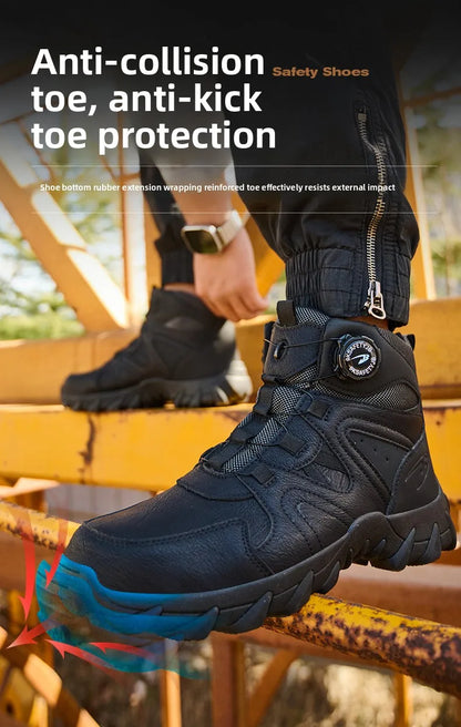Work Safety Shoes Smash-proof and Puncture-proof Sports Safety Shoes Outdoor Mountaineering Wear-resistant Steel Boots