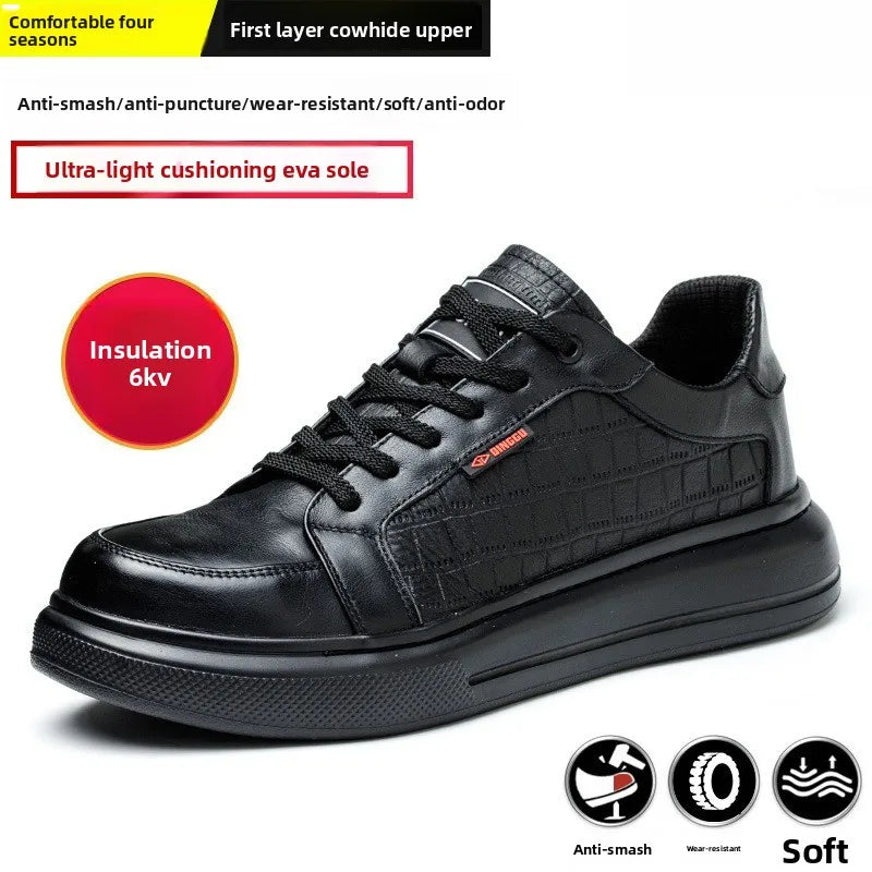 Insulated Shoes 6KV Electrician Shoes Toe Caps Anti Smashing Anti Piercing Lightweight Soft Safety Shoes Labor Protection Shoes