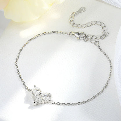 3 Gems Moissanite Bracelet for Women Men Adjustable Chain S925 Sterling Silver Jewelry Lab Diamond Couples Birthday Gifts