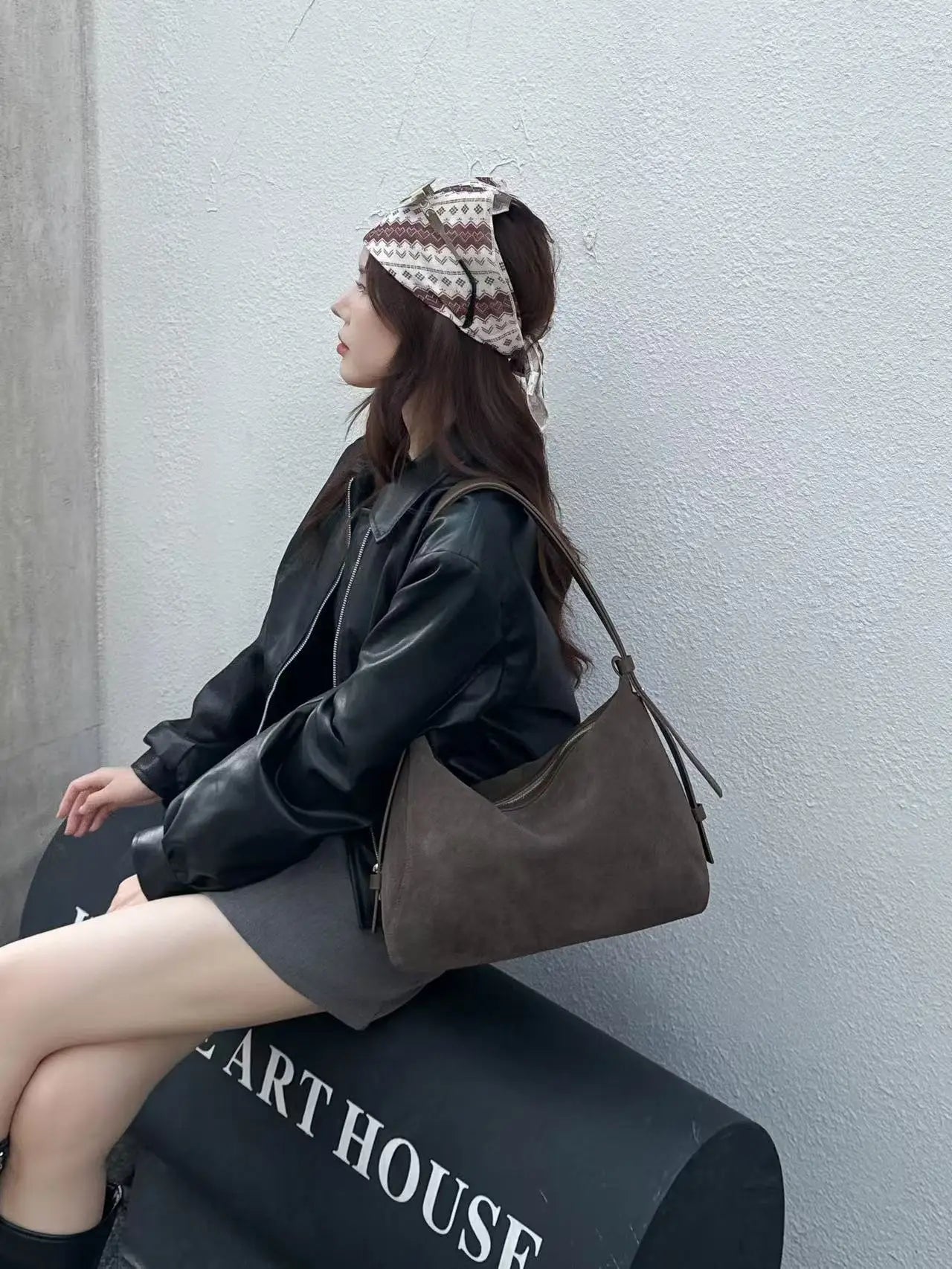 Genuine Grade Suede Leather Luxury Designer Large Capacity Women's Tote Bag Vintage Shoulder Crossbody Underarm Bags Trendy New