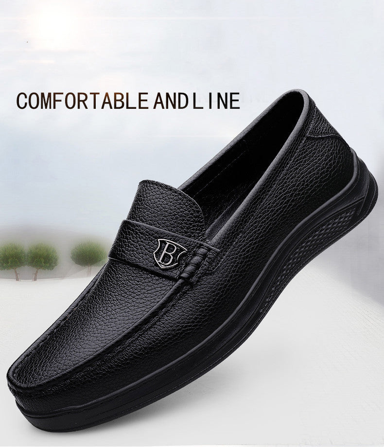 Genuine Leather Casual Shoes Men Handmade Slip on Platform Walking Shoes Outdoor Footwear Driving Loafers Breathable Sneakers