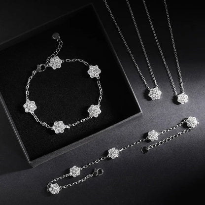 Flower GRA Certified Full 1.5/2.5/3mm D Color Moissanite Bracelet for Woman Men Silver 925 Diamond Hand Link Bracelets Gift