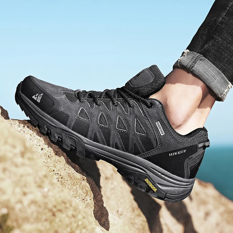 Mens Hiking Shoes Breathable Lace Up Trekking Male Cushioning Outdoor Climbing Tourism Sneakers for Men