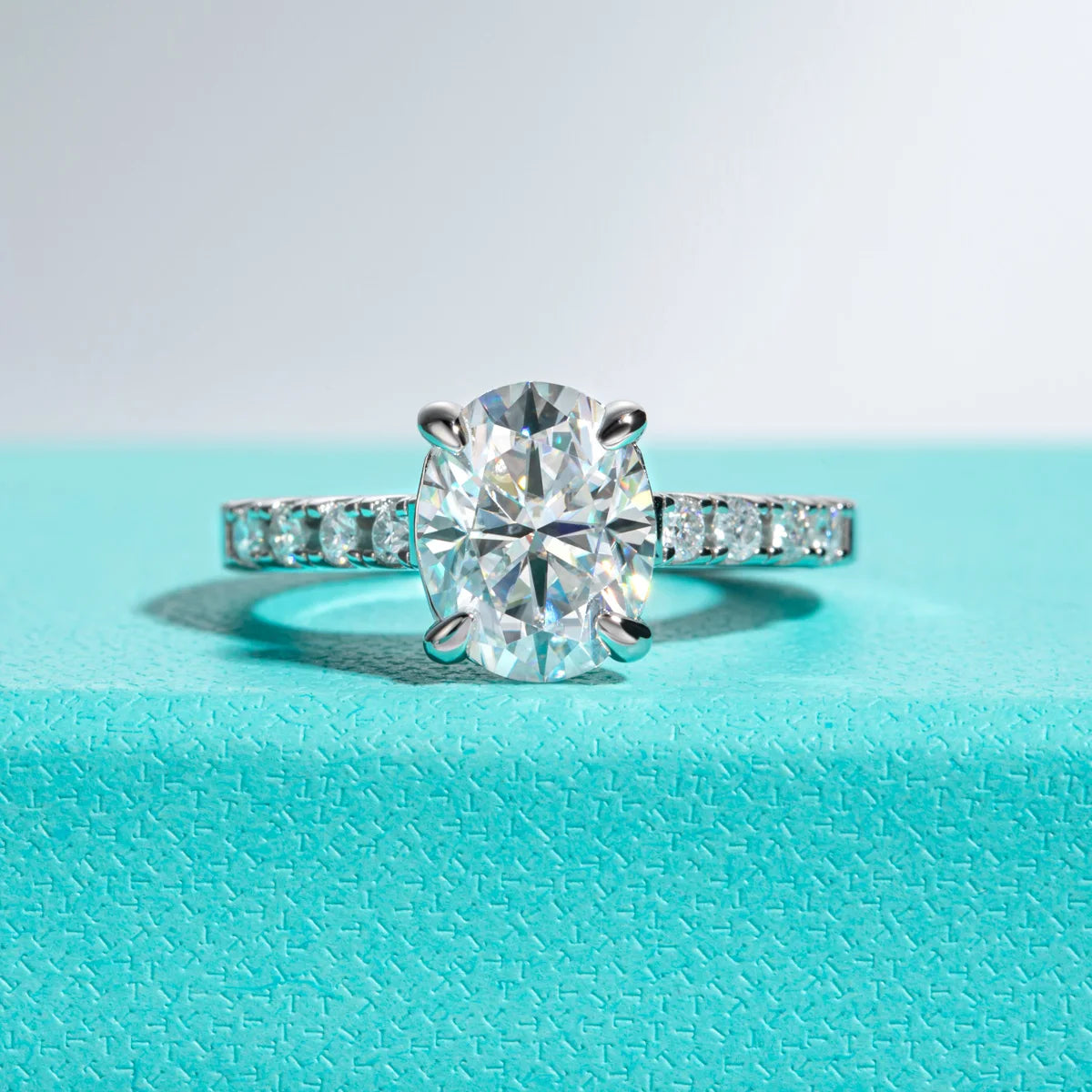 3ct Oval Cut D Color Moissanite Engagement Rings For Women 925 Sterling Silver Wedding Rings Women Jewelry Wholesale