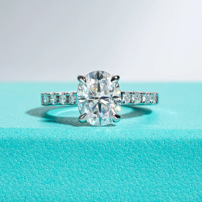 3ct Oval Cut D Color Moissanite Engagement Rings For Women 925 Sterling Silver Wedding Rings Women Jewelry Wholesale