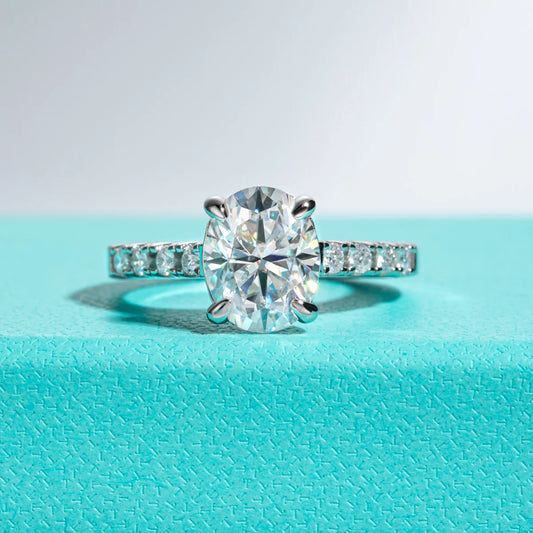 3ct Oval Cut D Color Moissanite Engagement Rings For Women 925 Sterling Silver Wedding Rings Women Jewelry Wholesale
