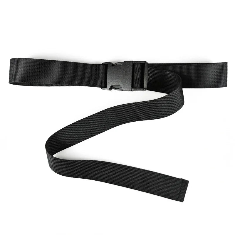 Plastic Buckle Nylon Strap for Men's Outdoor Military Training Canvas Belt 100/110/120cm Available Black