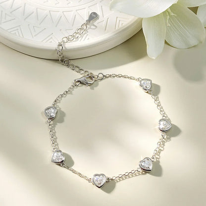 0.5CT Oval/Pear/Heart Moissanite Bracelets Earrings Set S925 Silver Plated 18K Gold Wrist Chain for Women Fine Jewelry