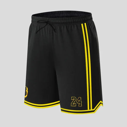 New Summer Men's Shorts Black And Yellow Patchwork No.8 And 24 Basketball Pants Casual Fitness Jogging Street Ball Sweatpants
