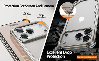 iPhone 17 Pro Max 17 Air Phone Case Aluminum Alloy Metal Frameless Shells Magsafe Minimalist Anti-Drop Protective Cover