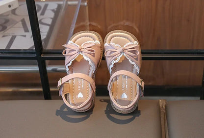 Girls Cute Lace Bow Princess Sandals New Little Kids Soft-soled Beach Summer Shoes Size 22-31
