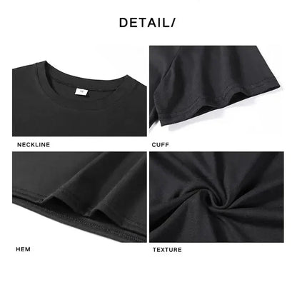 2025 Men's 100% Cotton Summer Loose Size Creative Graphic Printed Slim Fit Casual Sports Round Neck Short Sleeved T-shirt Top