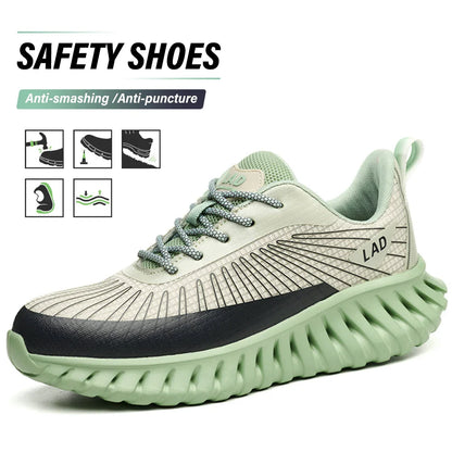 Ultra light soft soled safety shoes for men, anti smashing, comfortable and shock-absorbing work shoes