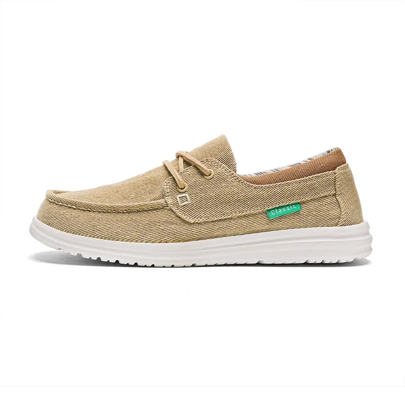 Men's Canvas Shoes Retro Loafers Lightweight Flats Leisure Footwear Male Summer Moccasin Men Casual Business Shoe