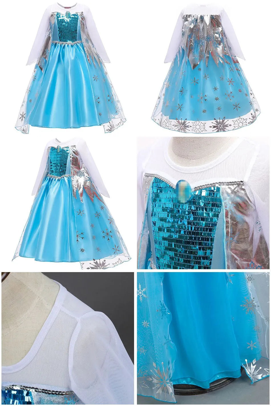 Vestido de Criança Branca de Neve Cinderela Aurora Anna Elsa Fantasia Menina Cosplay Vestido Infantil Encanto Mirabel Pequena Sereia Roupas de Halloween