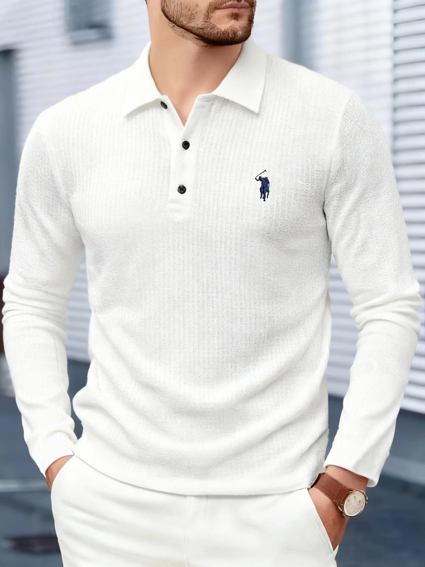Men's polo shirt long sleeved high-end brand exquisite embroidery 2025 Spring and Autumn casual breathable fashion T-shirt top